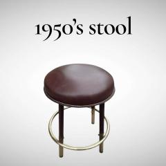 Jacques Adnet 1950s Stitched leather stool by Jacques Adnet - 4365064