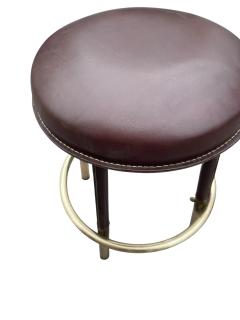Jacques Adnet 1950s Stitched leather stool by Jacques Adnet - 4365068