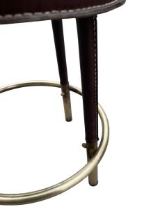 Jacques Adnet 1950s Stitched leather stool by Jacques Adnet - 4365069