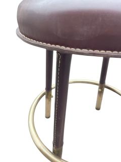 Jacques Adnet 1950s Stitched leather stool by Jacques Adnet - 4365070