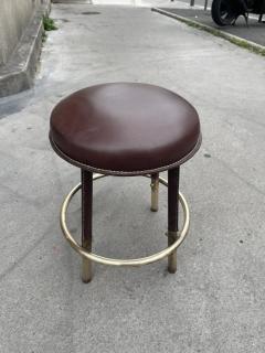 Jacques Adnet 1950s Stitched leather stool by Jacques Adnet - 4365071