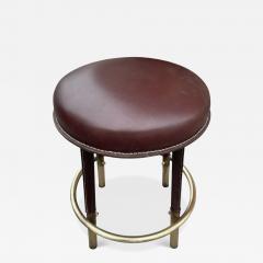 Jacques Adnet 1950s Stitched leather stool by Jacques Adnet - 4368867
