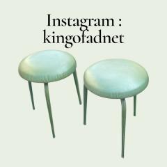 Jacques Adnet 1950s Stitched leather stools by Jacques Adnet - 4704197
