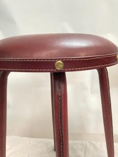 Jacques Adnet 1950s Stitched leather stools by Jacques adnet - 3323817
