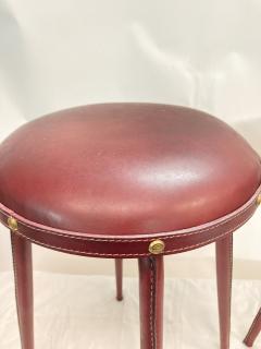 Jacques Adnet 1950s Stitched leather stools by Jacques adnet - 3323818