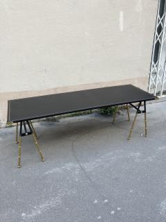 Jacques Adnet 1950s Stitched leather table by Jacques Adnet - 3686155