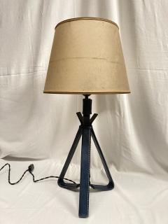 Jacques Adnet 1950s Stitched leather table lamp by Jacques Adnet - 3721797