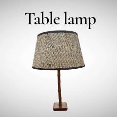 Jacques Adnet 1950s Stitched leather table lamp by Jacques Adnet - 4447568