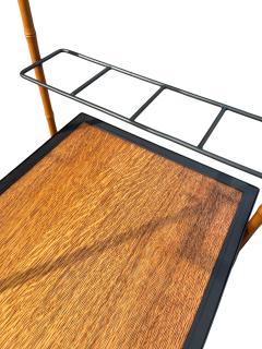 Jacques Adnet 1950s Stitched leather trolley by Jacques Adnet - 4615947
