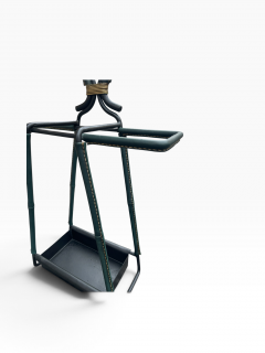 Jacques Adnet 1950s Stitched leather umbrella stand by Jacques ADNET - 4811398