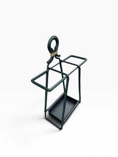 Jacques Adnet 1950s Stitched leather umbrella stand by Jacques ADNET - 4812349