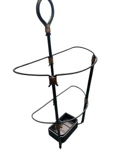 Jacques Adnet 1950s Stitched leather umbrella stand by Jacques Adnet - 4588998