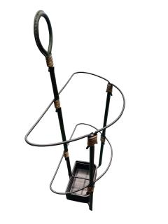 Jacques Adnet 1950s Stitched leather umbrella stand by Jacques Adnet - 4589001