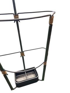 Jacques Adnet 1950s Stitched leather umbrella stand by Jacques Adnet - 4589003