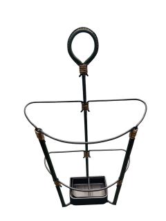 Jacques Adnet 1950s Stitched leather umbrella stand by Jacques Adnet - 4590251