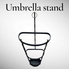 Jacques Adnet 1950s Stitched leather umbrella stand by Jacques Adnet - 4771635