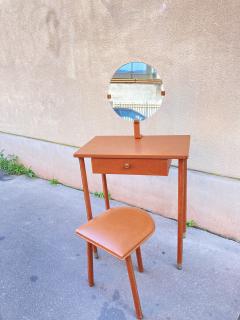 Jacques Adnet 1950s Stitched leather vanity by Jacques Adnet - 3672637