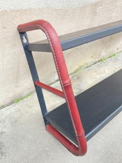 Jacques Adnet 1950s Stitched leather wall shelve by Jacques Adnet - 3881765