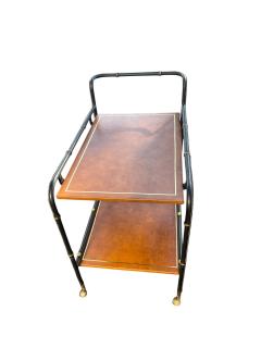Jacques Adnet 1950s Stitched leatherbar cart by Jacques Adnet - 4719884