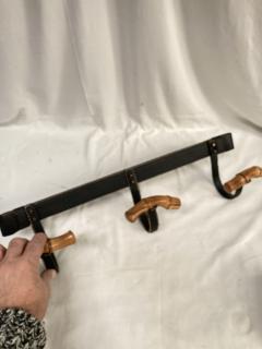 Jacques Adnet 1950s stitched leather coat rack by Jacques Adnet - 3921954