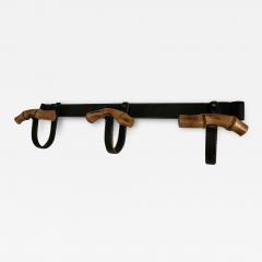 Jacques Adnet 1950s stitched leather coat rack by Jacques Adnet - 3925647