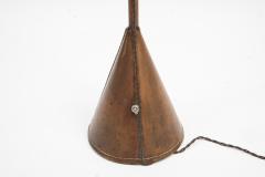 Jacques Adnet 1950s stitched leather floor lamp by Jacques Adnet - 1034130