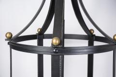Jacques Adnet 1950s tall Stitched leather lantern by Jacques Adnet - 2948107