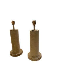 Jacques Adnet 1970s Stitched suede leather lamp in the style of Jacques Adnet - 4137548
