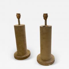 Jacques Adnet 1970s Stitched suede leather lamp in the style of Jacques Adnet - 4137565