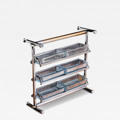 Jacques Adnet Chrome and Glass Countertop tag re attributed to Jacques Adnet - 4456904