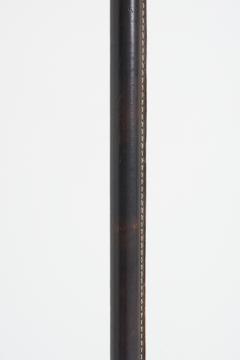 Jacques Adnet Dark Brown Leather Floor Lamp by Jacques Adnet - 3885127