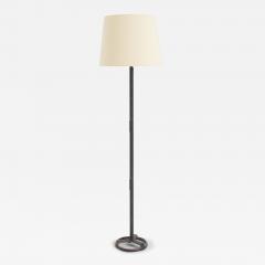 Jacques Adnet Dark Brown Leather Floor Lamp by Jacques Adnet - 3889704