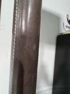 Jacques Adnet EXCEPTIONAL MID CENTURY LEATHER AND BRASS X BASE FLOOR LAMP - 2809859