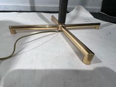 Jacques Adnet EXCEPTIONAL MID CENTURY LEATHER AND BRASS X BASE FLOOR LAMP - 2809861