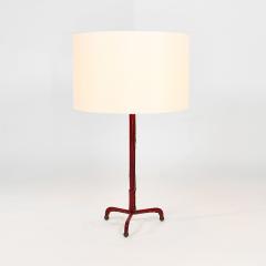 Jacques Adnet Elegant rede leather table lamp - 2174264