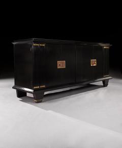Jacques Adnet FRENCH ART DECO MODERNIST EBONISED ENFILADE SIDEBOARD WITH GILT BRONZE MOUNTS - 2048788