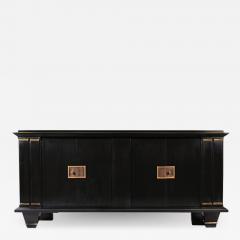 Jacques Adnet FRENCH ART DECO MODERNIST EBONISED ENFILADE SIDEBOARD WITH GILT BRONZE MOUNTS - 2050107