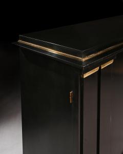 Jacques Adnet FRENCH ART DECO MODERNIST EBONISED ENFILADE SIDEBOARD WITH GILT BRONZE MOUNTS - 2048782