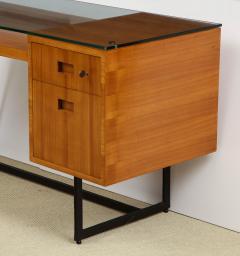 Jacques Adnet FRUITWOOD DESK WITH GLASS TOP BY ADNET - 1844942