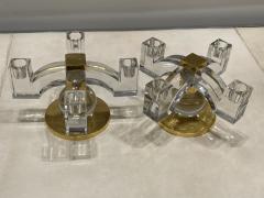 Jacques Adnet Fabulous pair of Baccarat crystal candelabras created by Jacques Adnet 1935 - 3419425