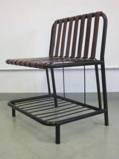 Jacques Adnet Four French Mid Century Modern Leather Strap Chairs Attributed to Jacques Adnet - 1590640