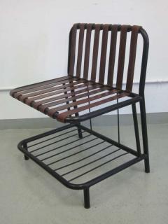 Jacques Adnet Four French Mid Century Modern Leather Strap Chairs Attributed to Jacques Adnet - 1590646