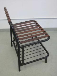 Jacques Adnet Four French Mid Century Modern Leather Strap Chairs Attributed to Jacques Adnet - 1590668