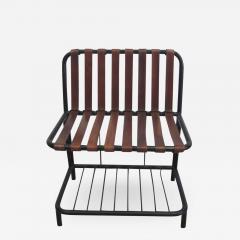 Jacques Adnet Four French Mid Century Modern Leather Strap Chairs Attributed to Jacques Adnet - 1682835