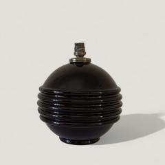Jacques Adnet French 1930s Black Opaline Lamp attributed to Jacques Adnet - 4320796