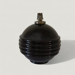 Jacques Adnet French 1930s Black Opaline Lamp attributed to Jacques Adnet - 4320798