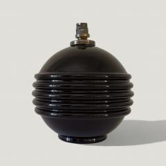 Jacques Adnet French 1930s Black Opaline Lamp attributed to Jacques Adnet - 4320799