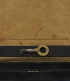 Jacques Adnet French 1940s Brass Mounted Black Lacquered Bureau Plat Writing Desk  - 436370