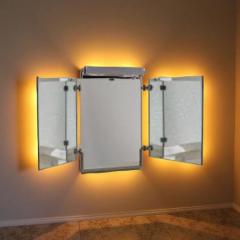 Jacques Adnet French Art Deco Illuminated Vanity Mirror by Jacques Adnet - 4335812