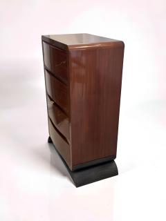 Jacques Adnet French Art Deco Walnut Chest of Drawers Attributed to Jacques Adnet - 4613492
